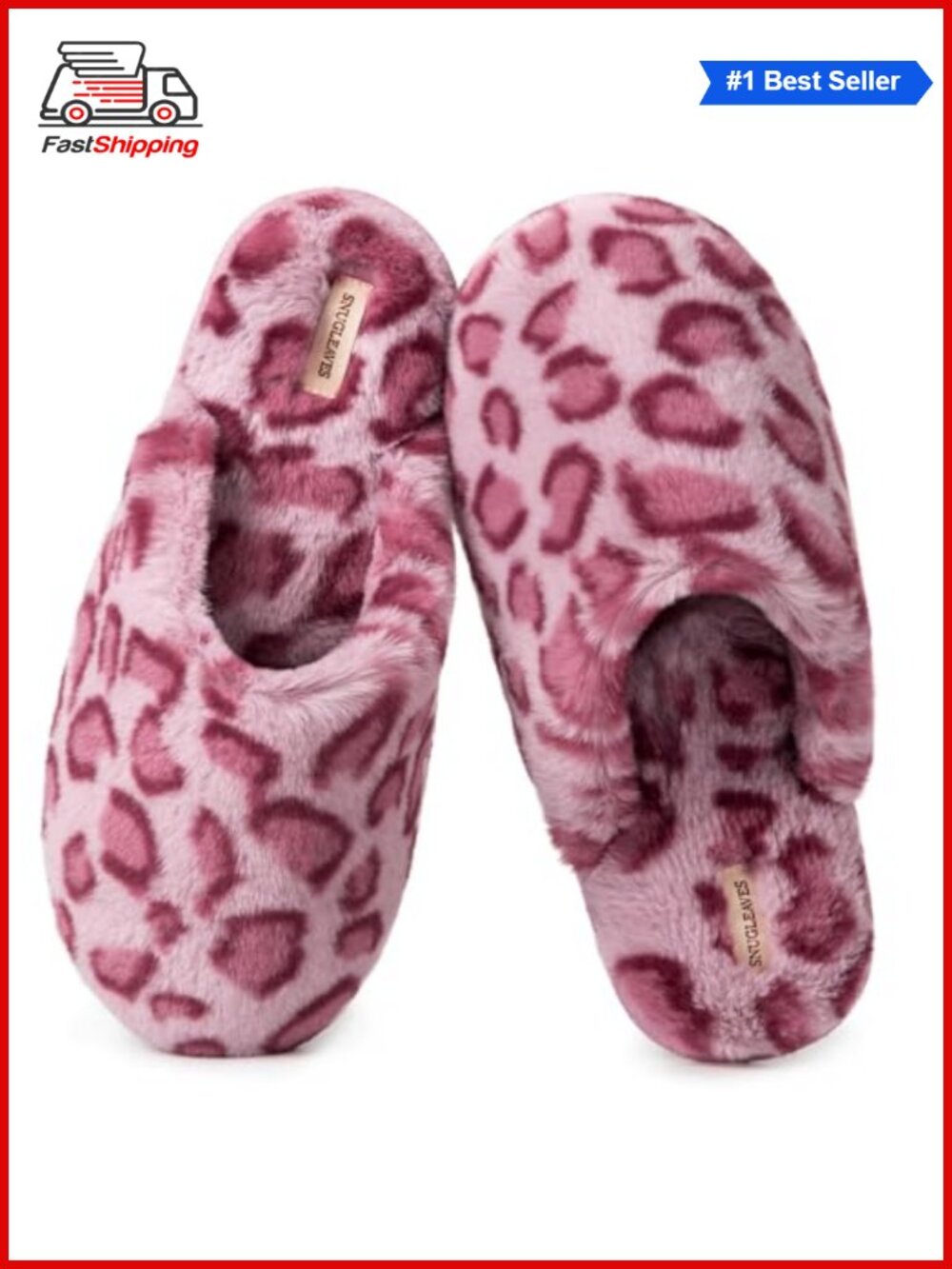 ✨Snug Leaves Women's Fuzzy Scuff Slippers Memory Foam Non-slip House Shoes